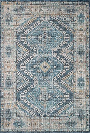 Loloi II Skye Collection SKY-01 Blush / Grey, Traditional 7'-6" x 9'-6" Area Rug