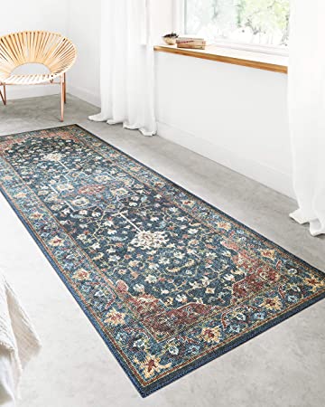 Loloi II Skye Collection SKY-03 Turquoise / Terracotta, Traditional 2'-0" x 5'-0" Accent Rug