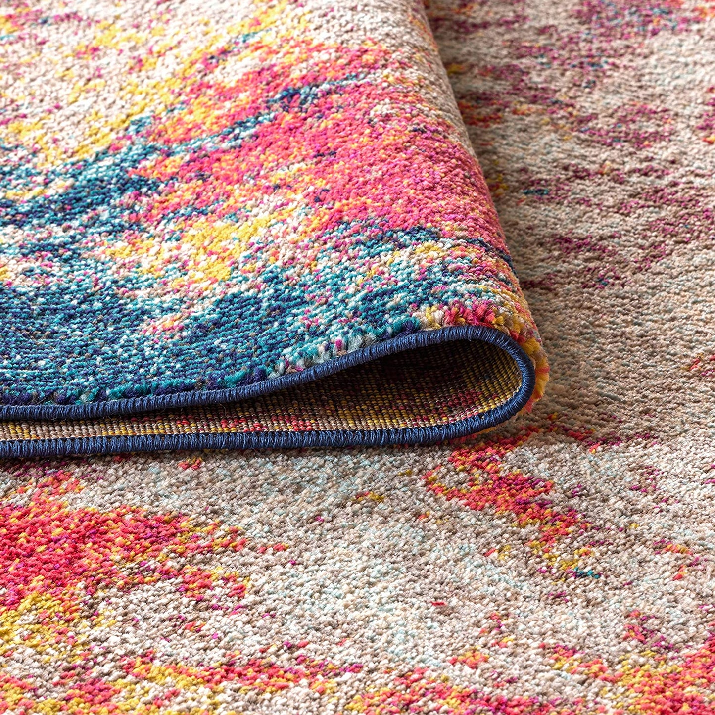 JONATHAN Y Contemporary POP Modern Abstract Multi/Yellow soft Area Rug