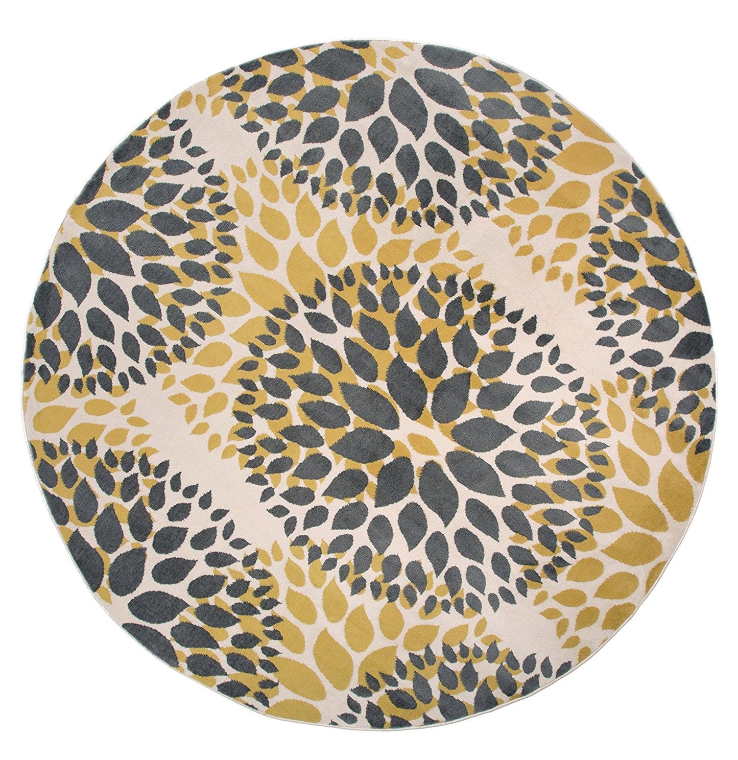 Floral Gray/Grey Yellow Area Rug