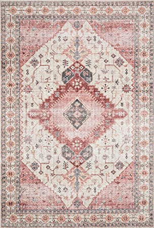 Loloi II Skye Collection SKY-03 Turquoise / Terracotta, Traditional 2'-0" x 5'-0" Accent Rug