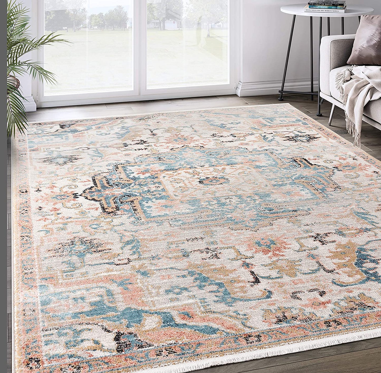 Azure Collection Faded Beige Persian Area Rug