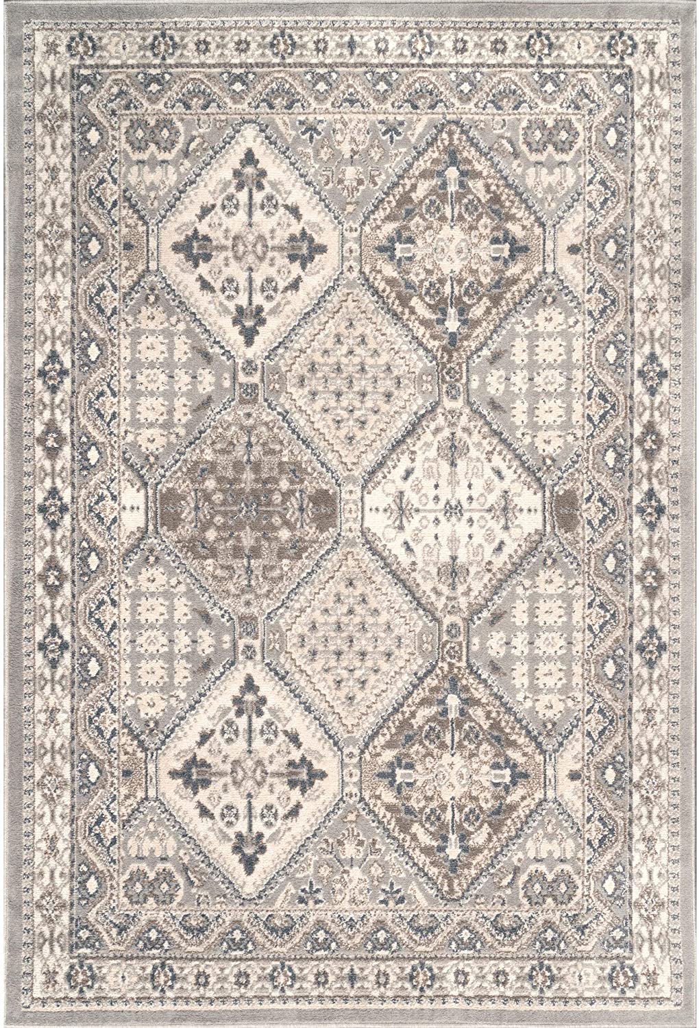 Becca Vintage Tile Area Rug, Grey