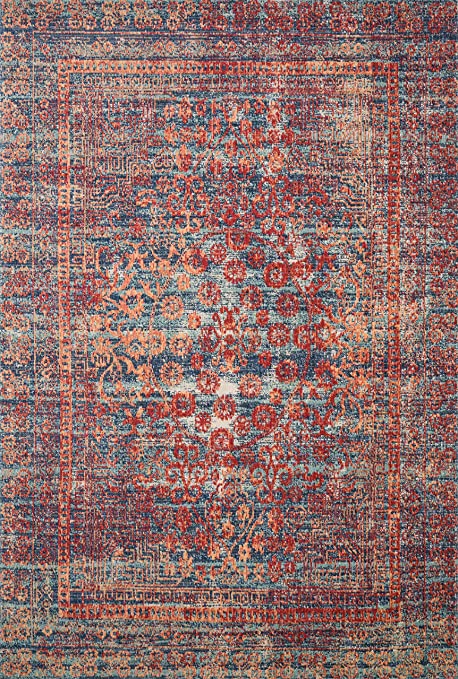 Loloi II Nour Collection NU-01 Lava / Navy, Transitional 9' x 13'-3" Area Rug