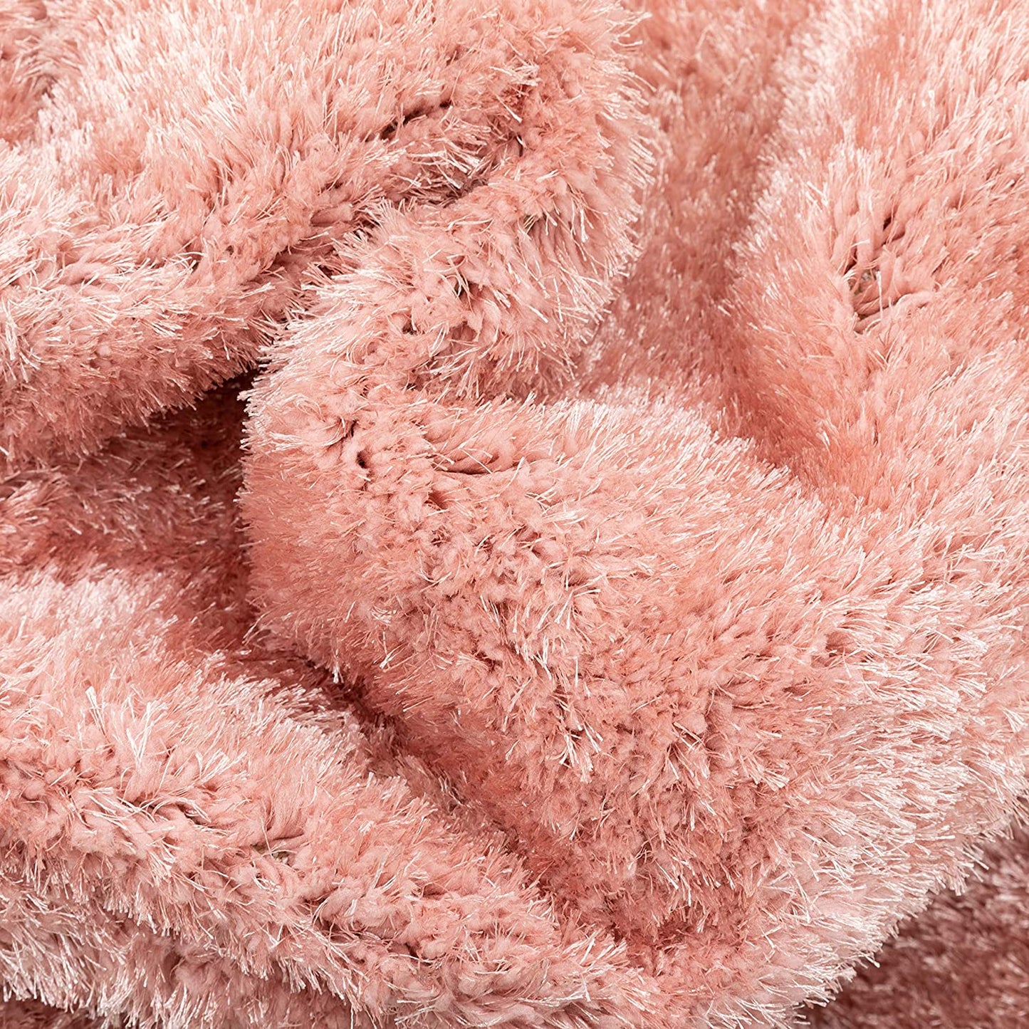Ciel Blush Pink Ultra-Soft Multi-Textured Shimmer Pile Area Rug