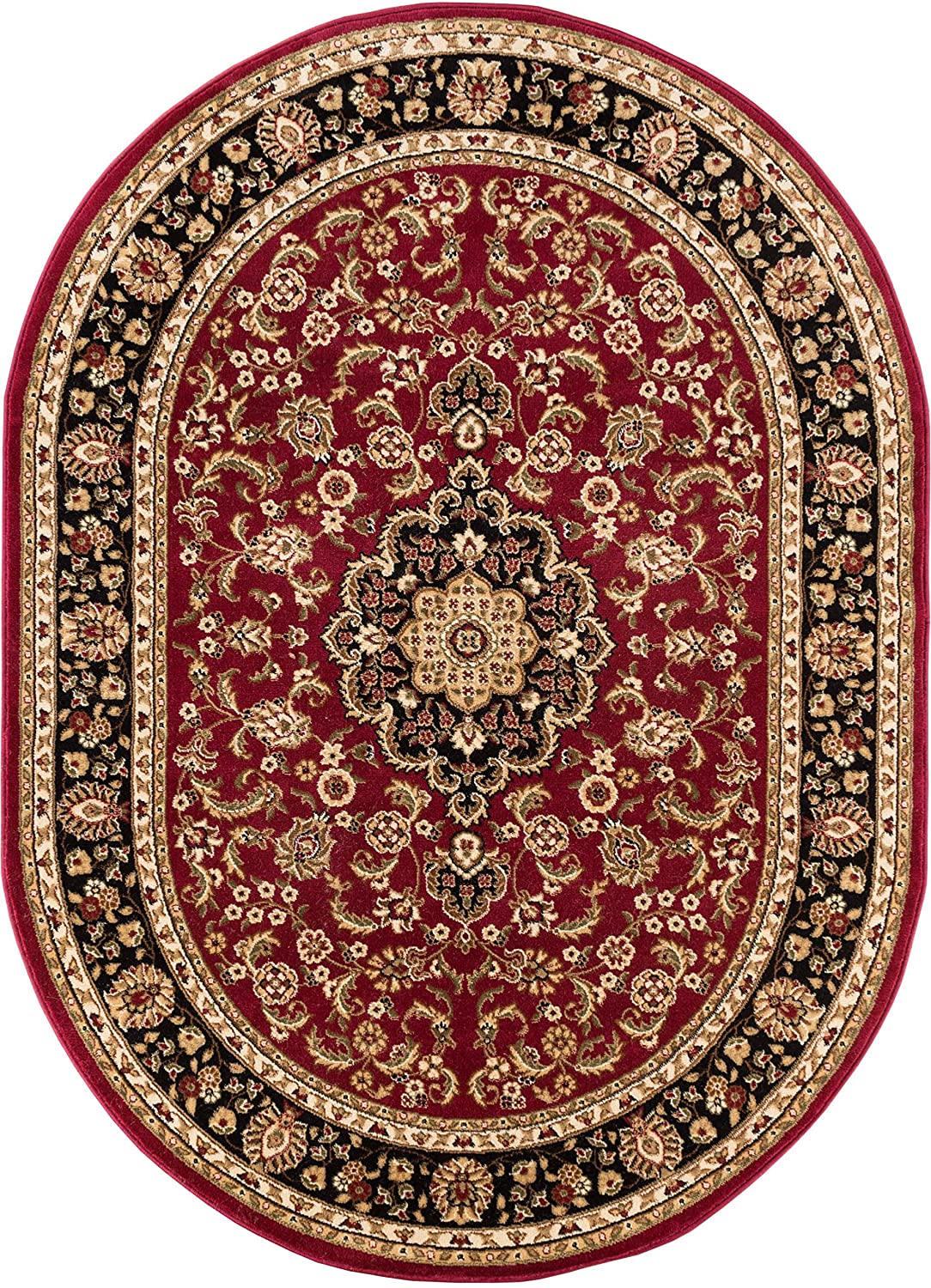 Medallion Red Traditional Soft Area Rug
