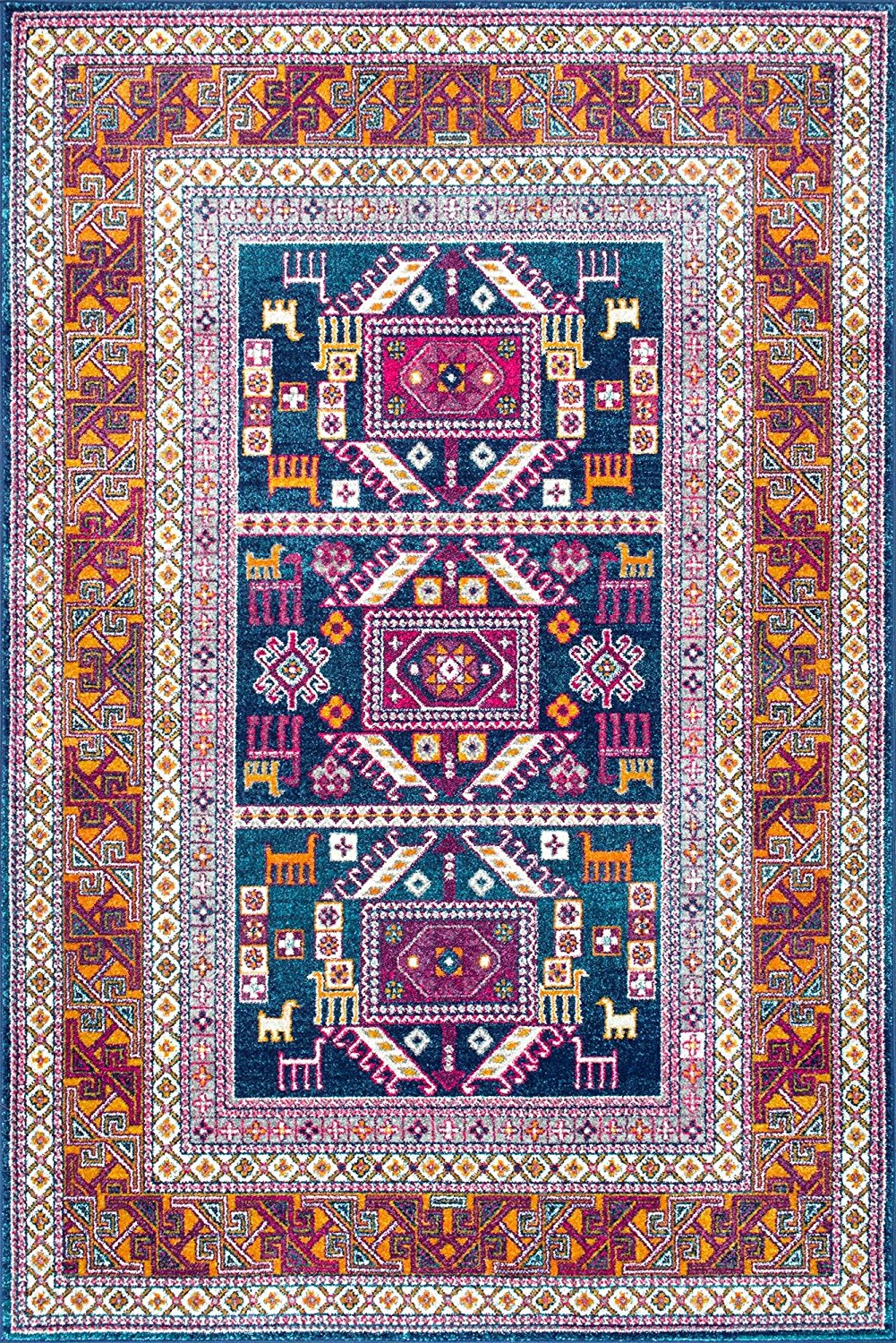 Navy Bohemian Pattern Soft Area Rugs