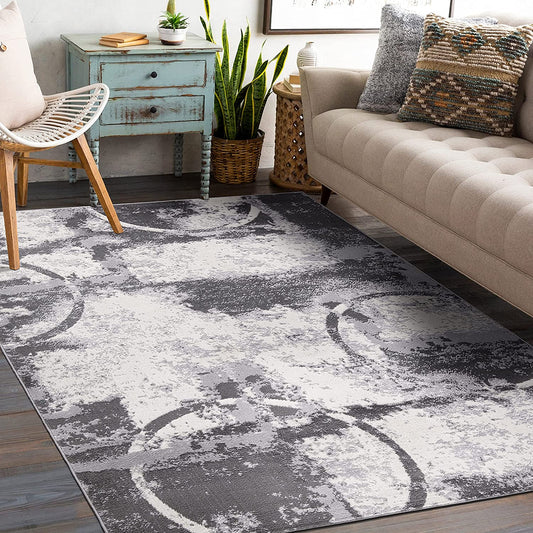 Modern Abstract Circles Area Rug