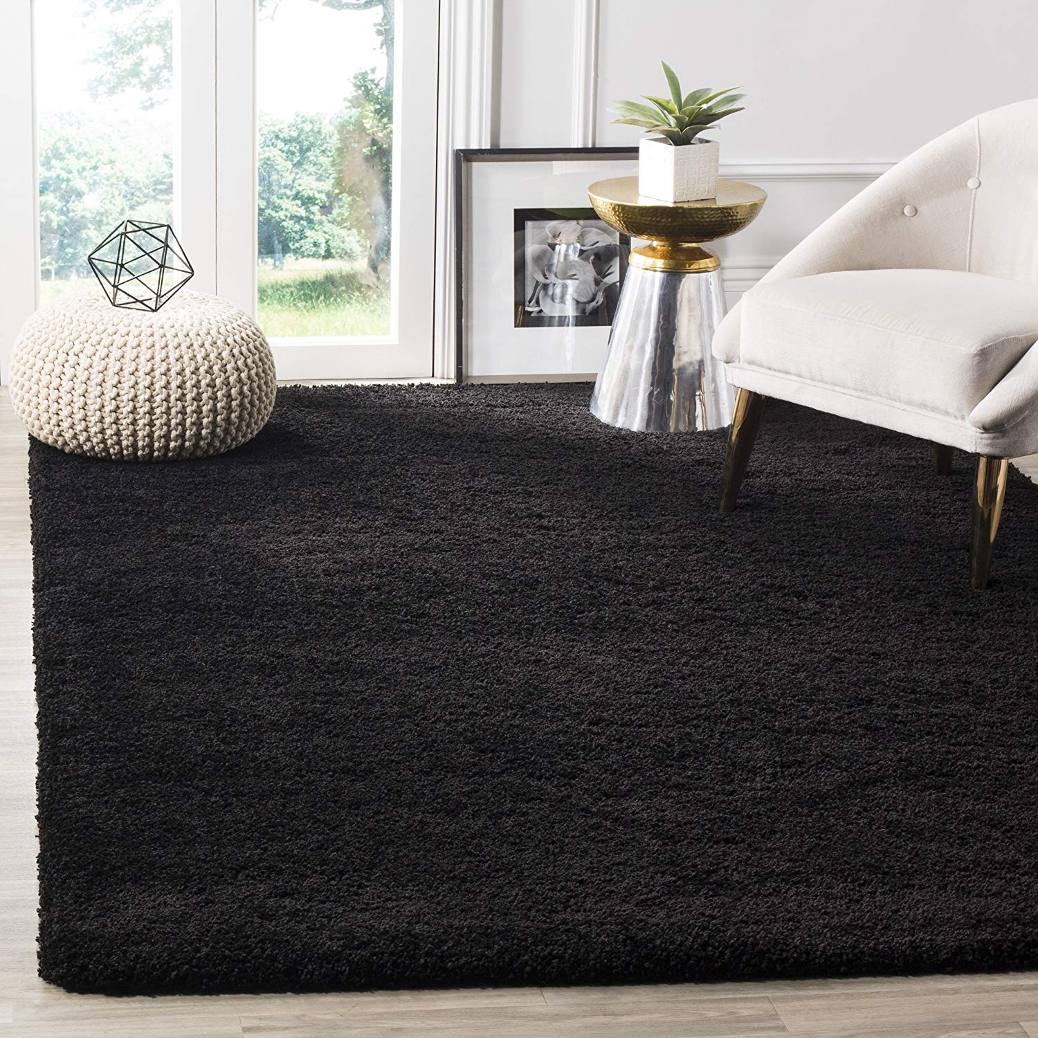 Black Soft Plush Shag Area Rug – Joanna Home Decor