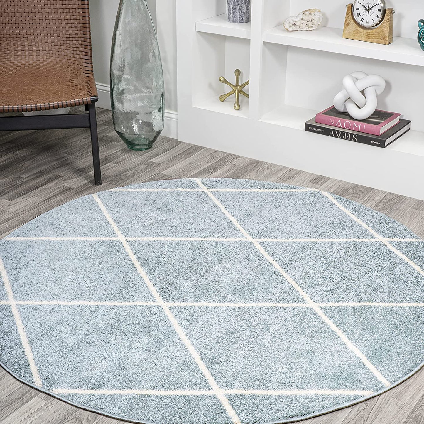 JONATHAN Y Minimalist Diamond Trellis soft Area Rug Bedroom Kitchen Multi/White