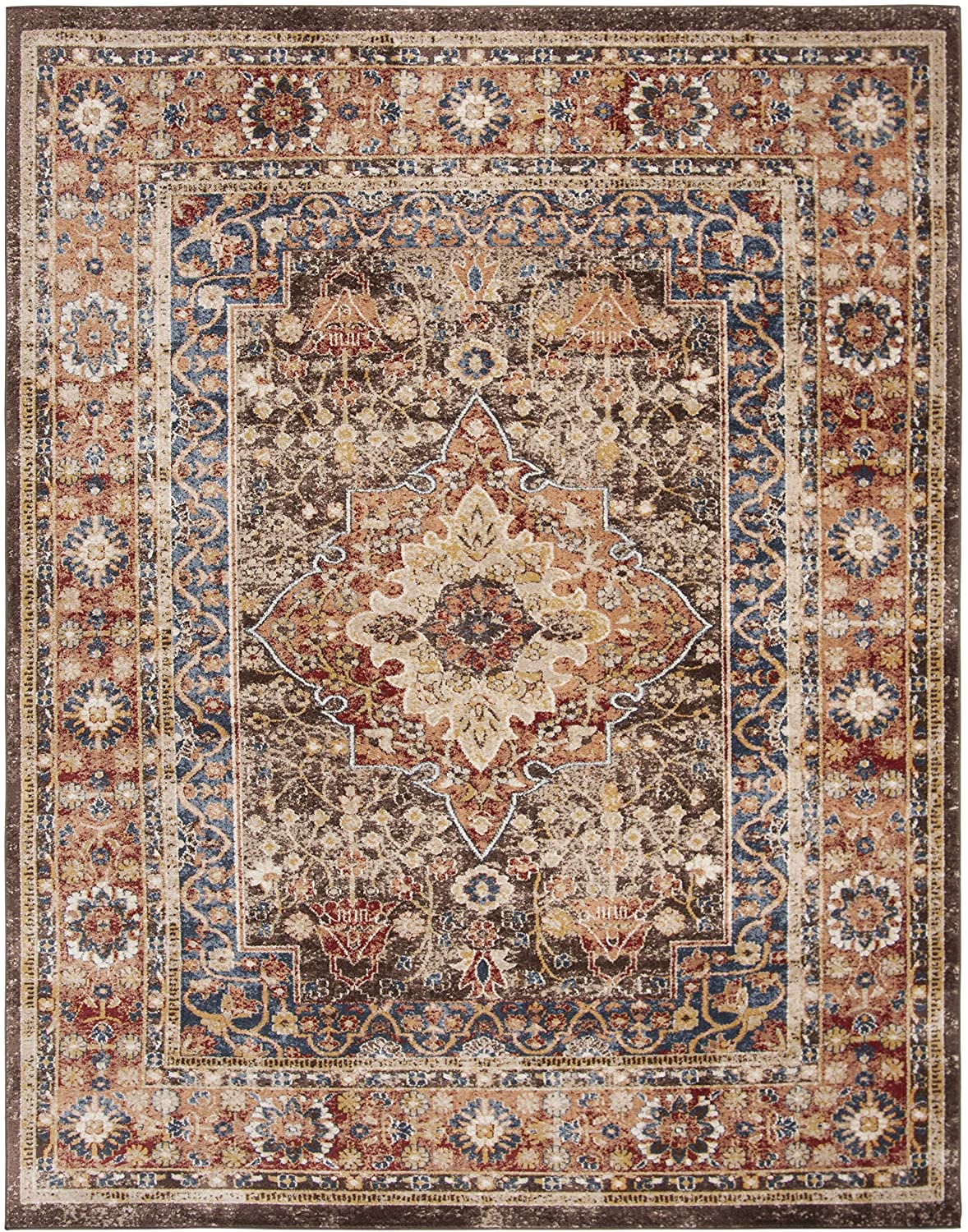 Safavieh Collection Traditional Oriental Distressed  Brown / Rust
