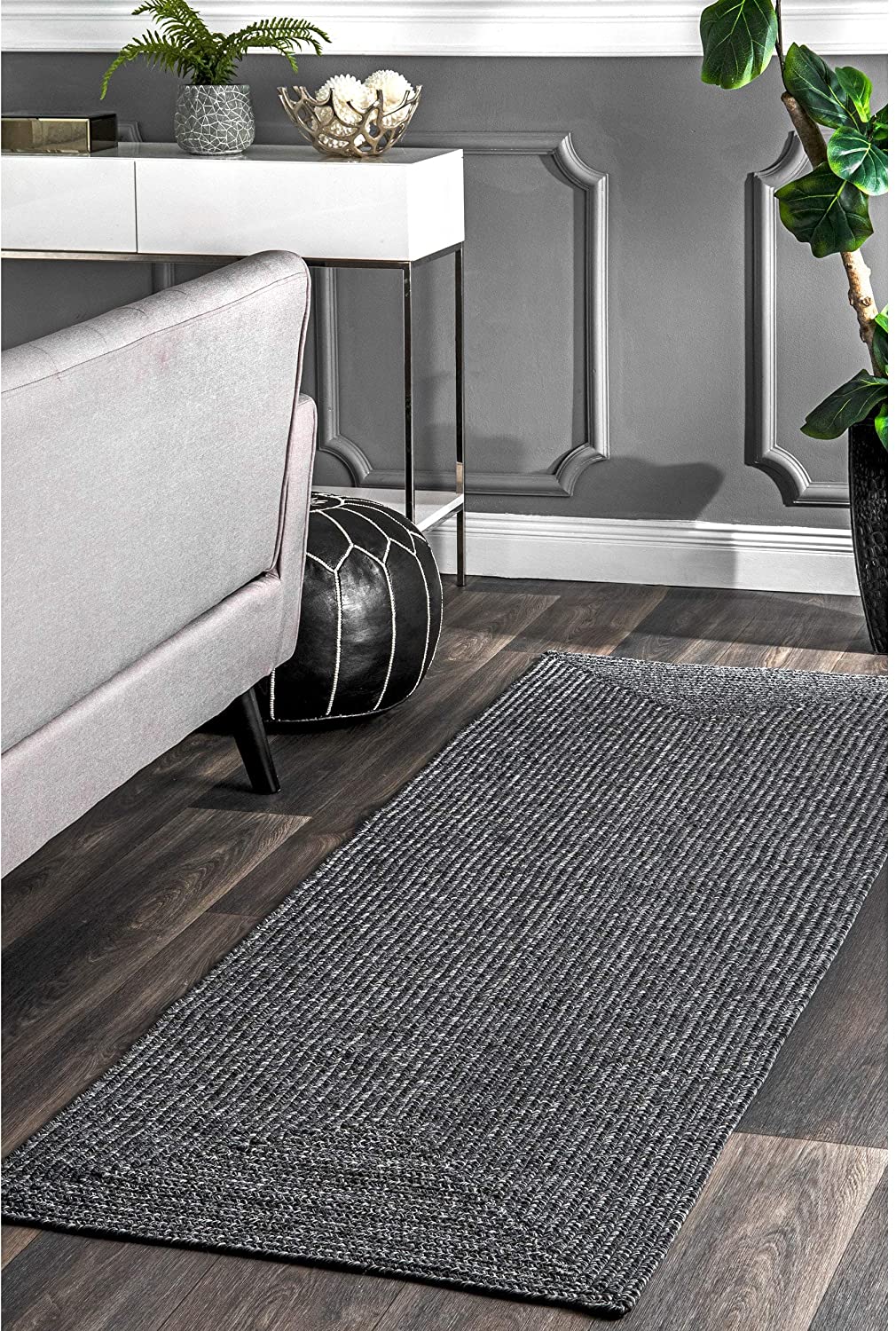 Braided Handmade Charcoal Indoor/Outdoor Soft Area Rug