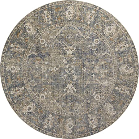 Chris Loves Julia x Loloi Rosemarie ROE-04 Graphite / Multi Oriental Area Rug 18" x 18" Sample Swatch