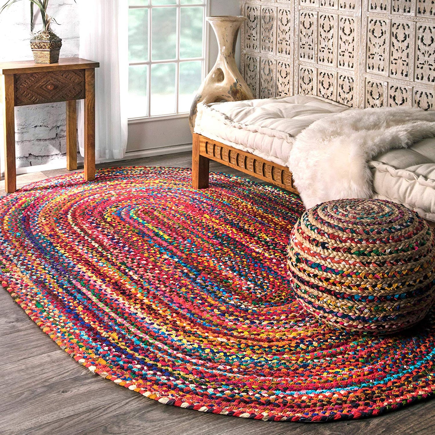 Hand Braided Multi Soft Area Rugs