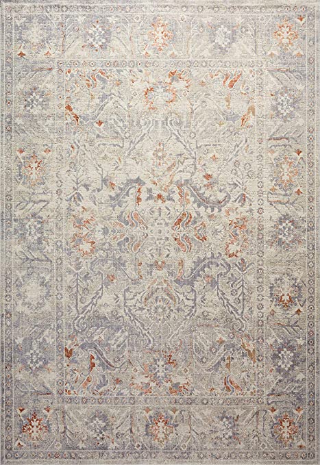 Chris Loves Julia x Loloi Rosemarie ROE-04 Graphite / Multi Oriental Area Rug 18" x 18" Sample Swatch