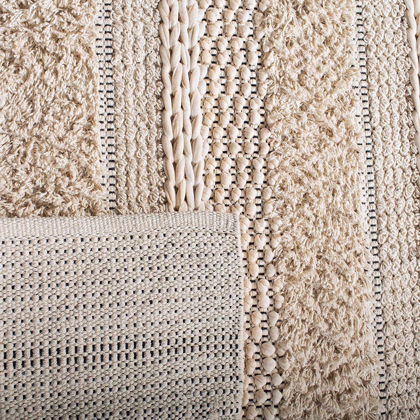 Natura Collection Handmade Cotton Area Rug, Ivory