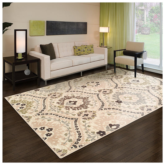 Beautiful Floral Beige Area Rug
