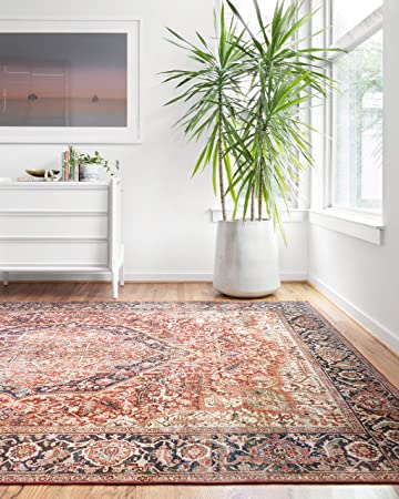 Loloi II Layla Collection LAY-02 Spice / Marine, Traditional 3'-6" x 5'-6" Accent Rug