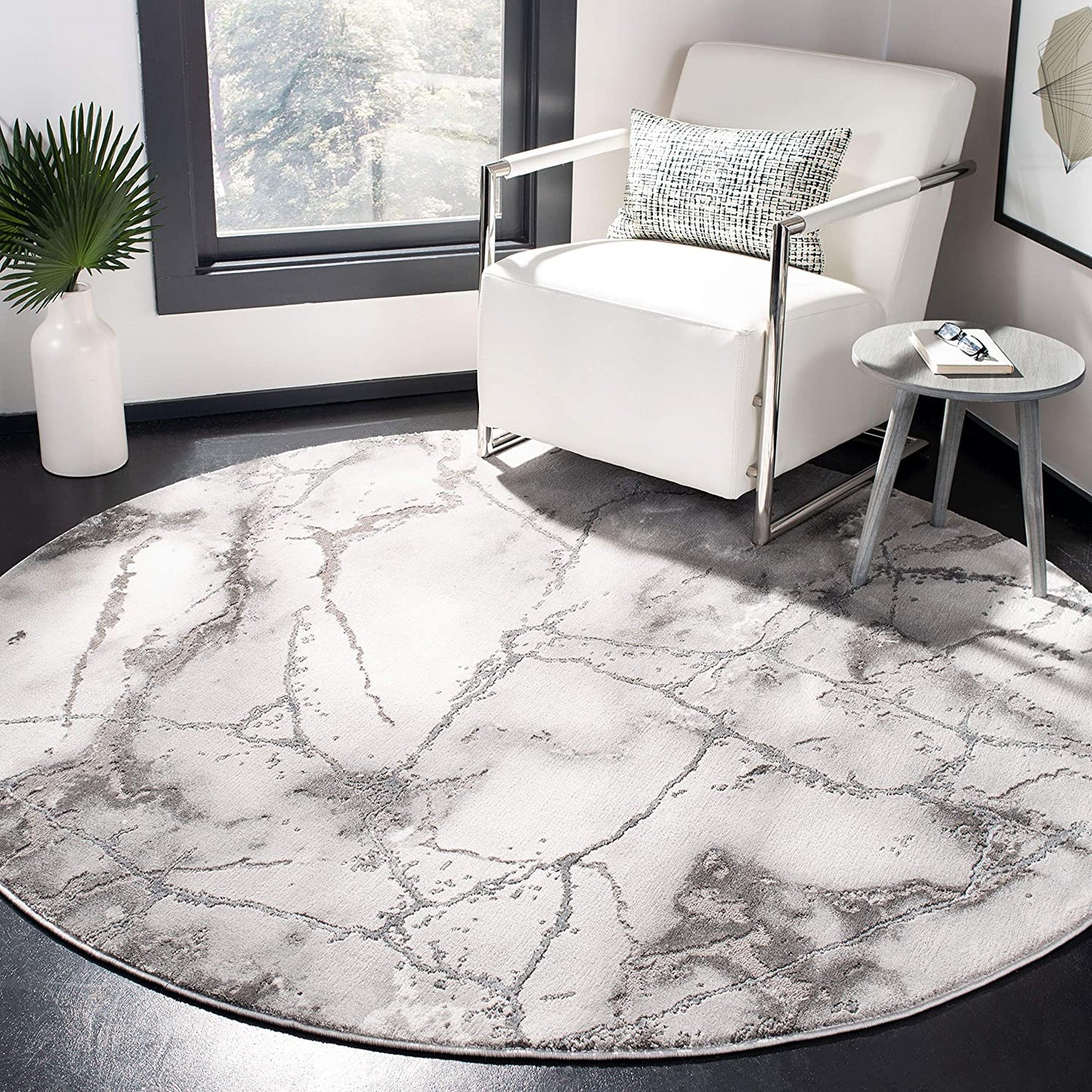 Modern Abstract Grey/Silver Soft Area Rug