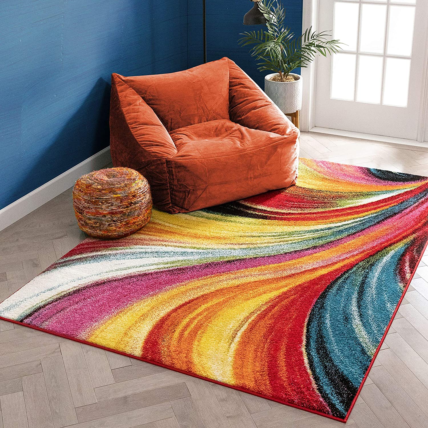 Modern Abstract Multi Bright Soft Area Rug – Joanna Home Decor