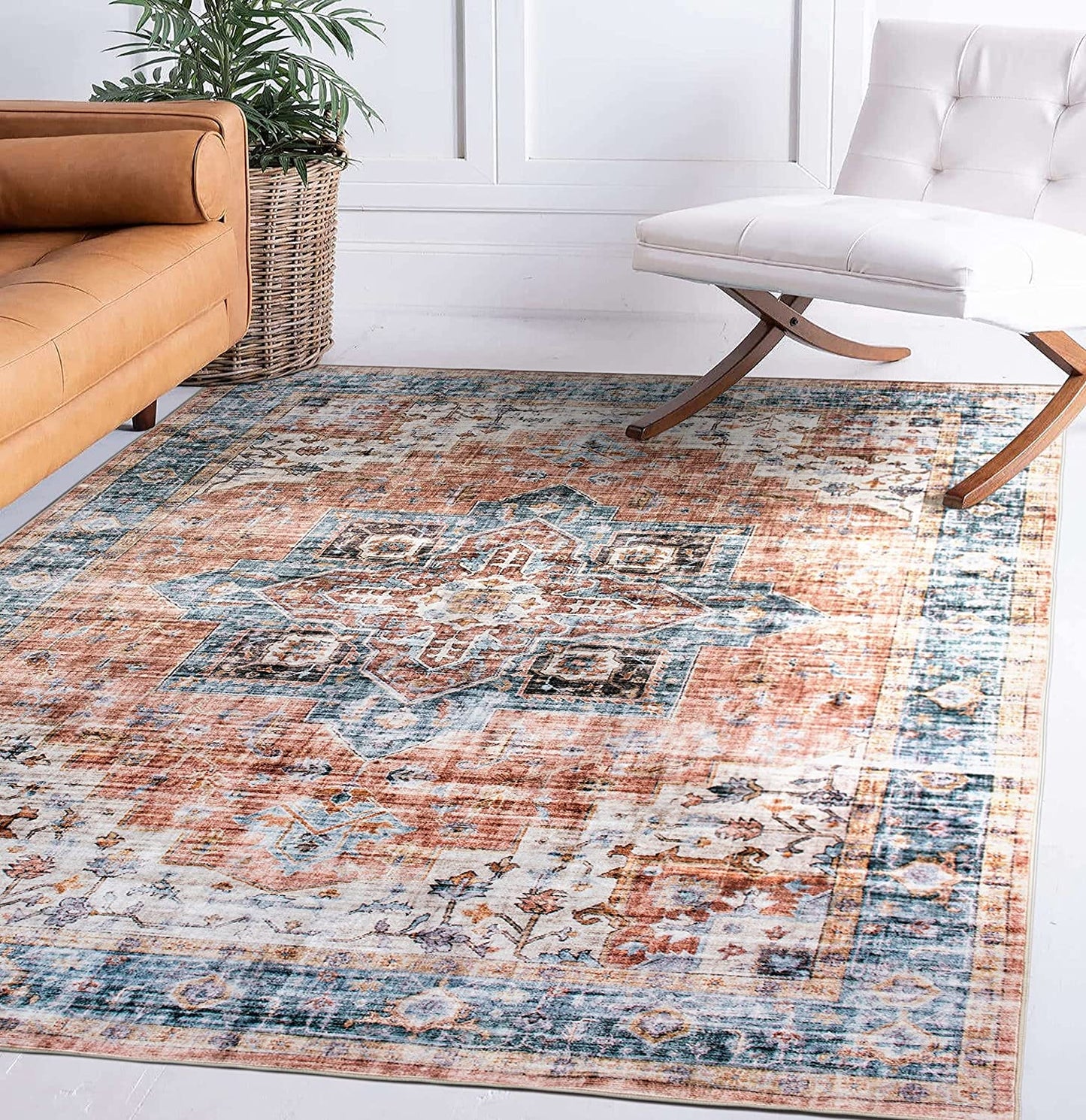 Bohemian Distressed Machine Washable Area Rug