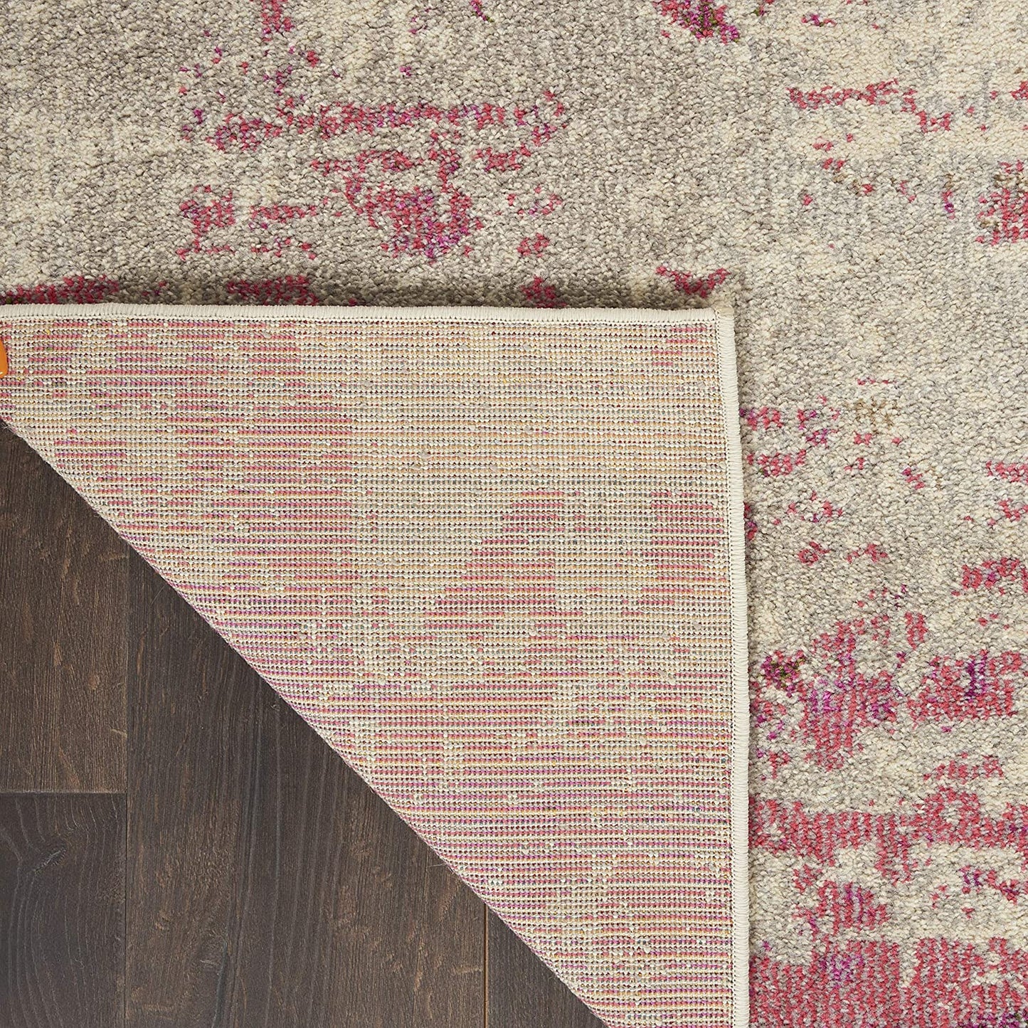 Modern Abstract Area Rug Ivory/Pink,