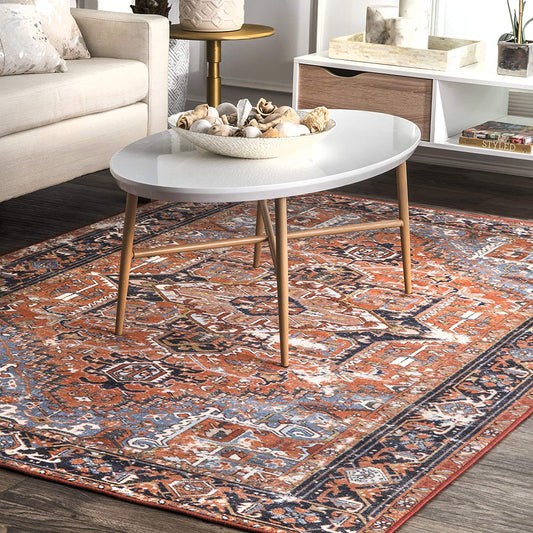 Florence Vintage Persian Area Rug, Rust