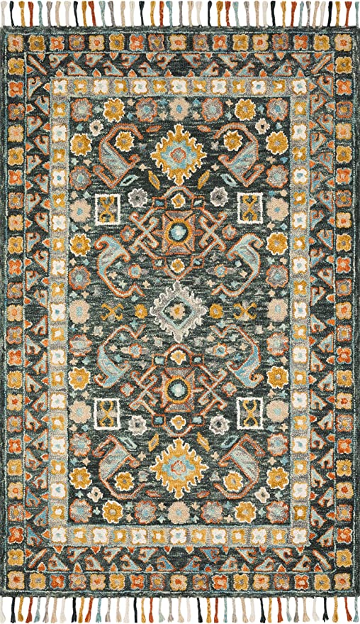 Loloi II Elka Collection ELK-03 Denim / Multi, Transitional 7'-9" x 9'-9" Area Rug