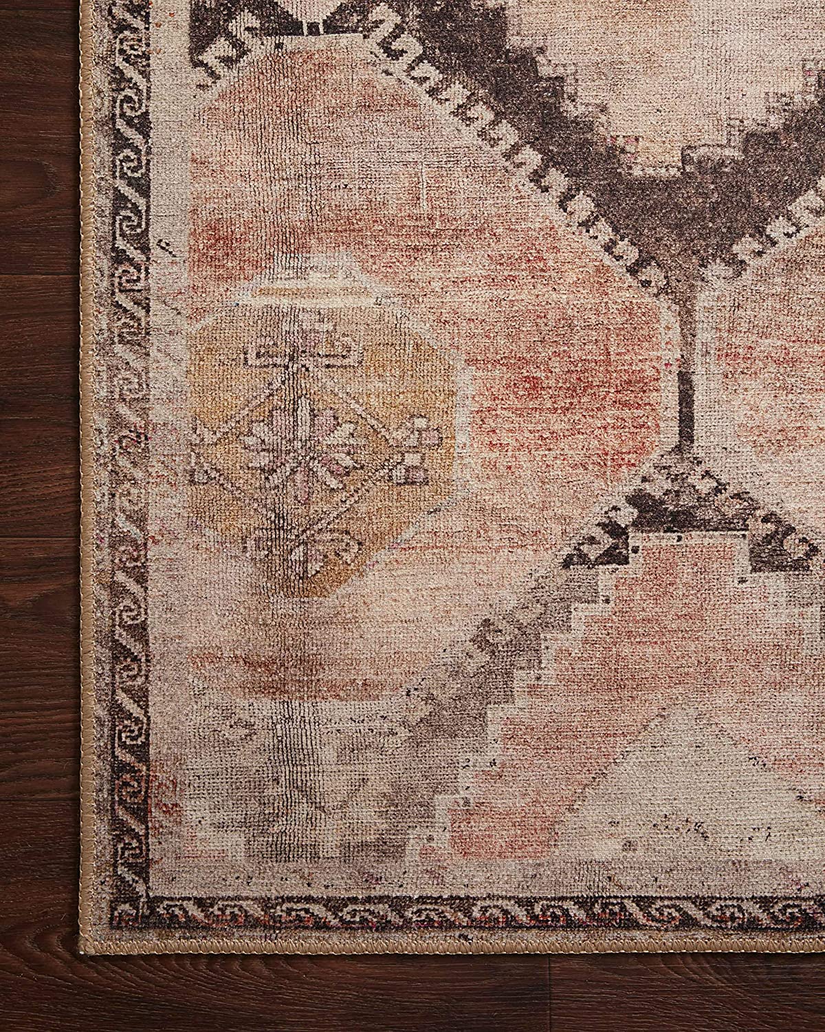 Wynter Collection WYN-08 Graphite / Blush, Traditional Accent Soft Area Rug