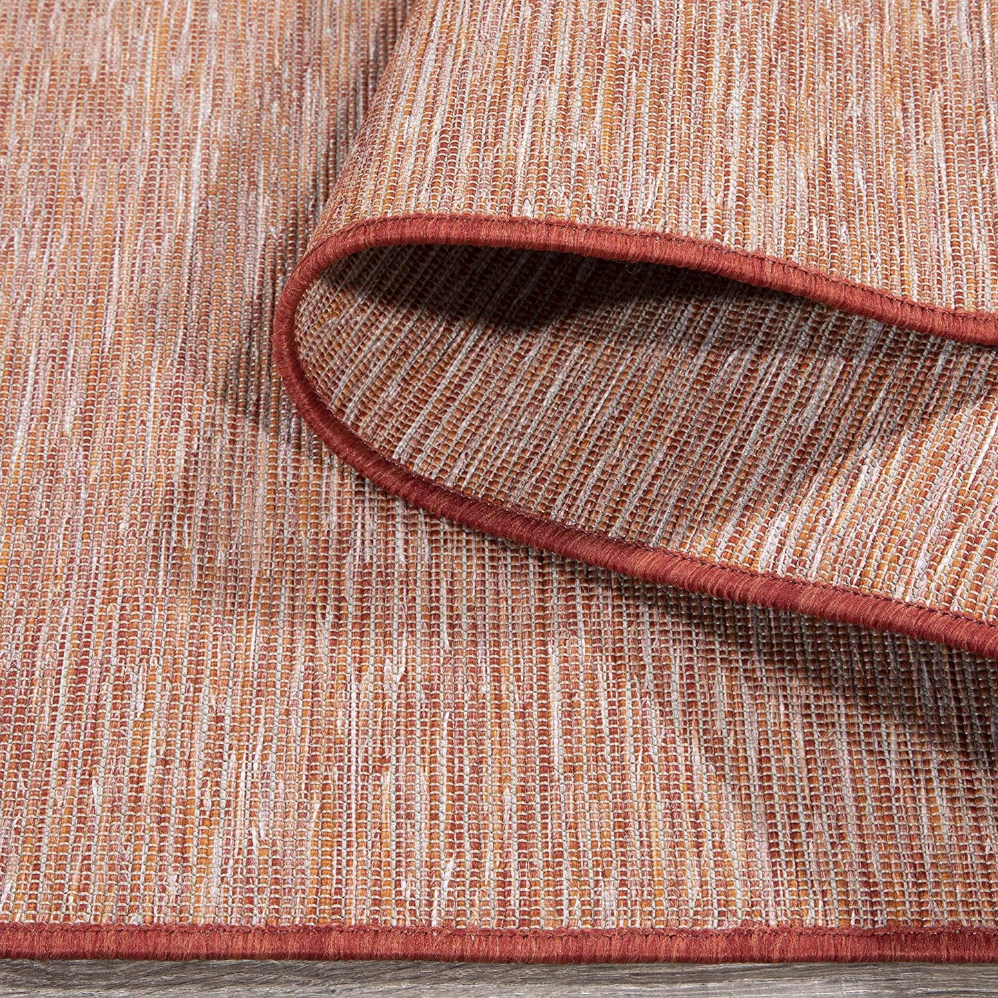 Sundance Collection Reversible Indoor & Outdoor Solid Design Runner Rug, Red/Orange