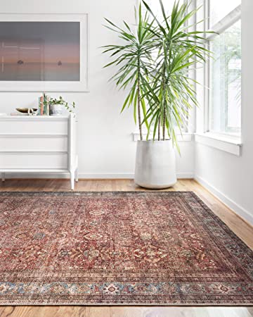 Loloi II Layla Collection LAY-02 Spice / Marine, Traditional 7'-6" x 9'-6" Area Rug