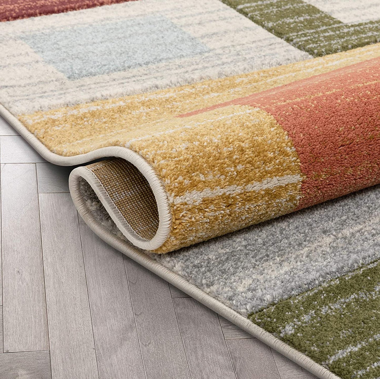 Modern Patterned Area Rug Multi Modern Geometric Boxes Pattern Area Rug – Joanna Home