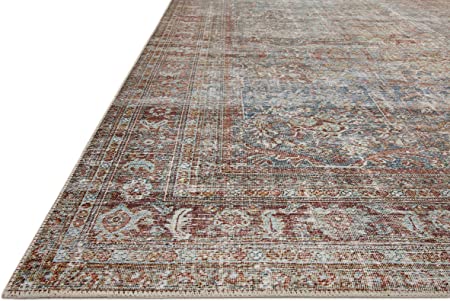 Chris Loves Julia x Loloi Jules JUL-05 Lagoon / Brick Oriental Area Rug 5'-0" x 7'-6"