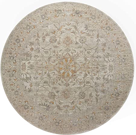 Chris Loves Julia x Loloi Rosemarie ROE-04 Graphite / Multi Oriental Area Rug 18" x 18" Sample Swatch