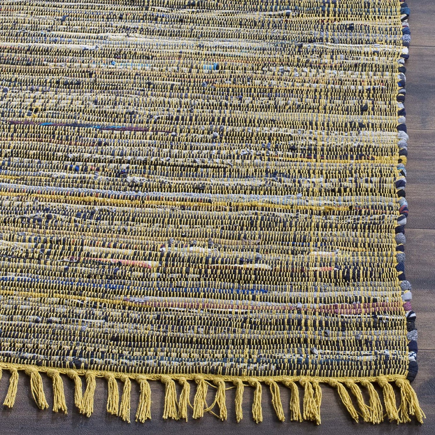 Hand Woven Yellow and Multi Cotton Runner