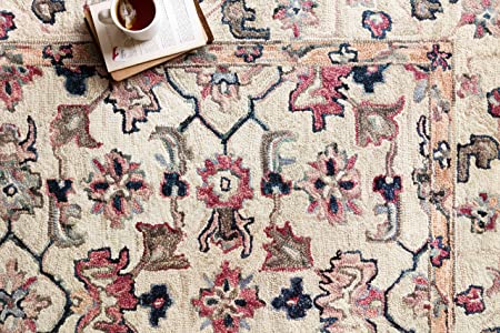 Loloi II Elka Collection ELK-04 Pink / Multi, Transitional 7'-9" x 9'-9" Area Rug