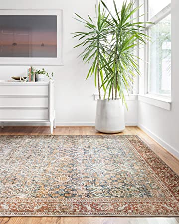 Loloi II Layla Collection LAY-02 Spice / Marine, Traditional 3'-6" x 5'-6" Accent Rug