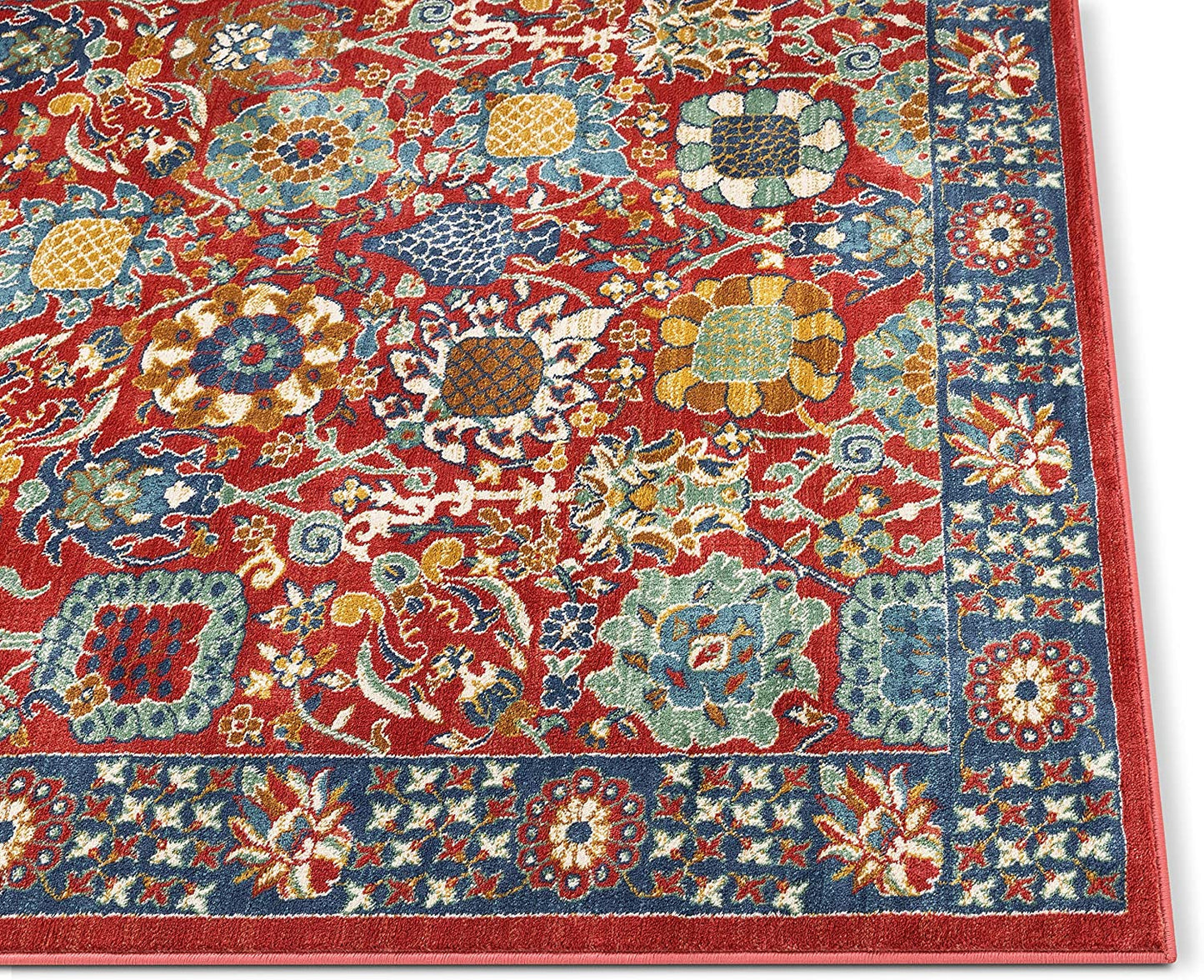 Marla Red Traditional Floral Runner Rug