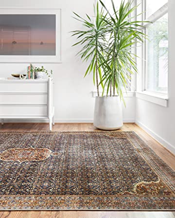 Loloi II Layla Collection LAY-02 Spice / Marine, Traditional 7'-6" x 9'-6" Area Rug