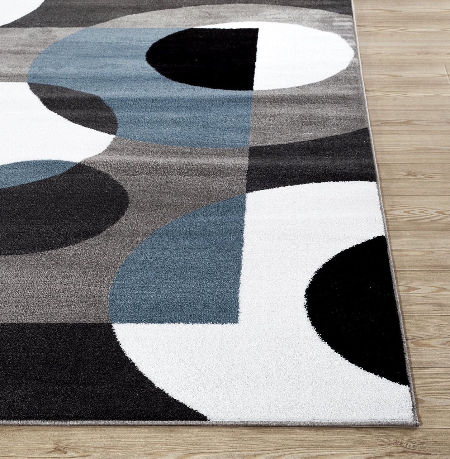 Circle Gray/Grey Blue Area Rug