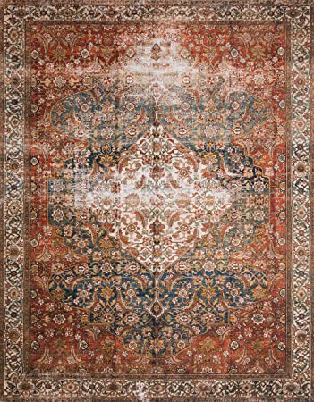 Loloi II Layla Collection LAY-02 Spice / Marine, Traditional 3'-6" x 5'-6" Accent Rug