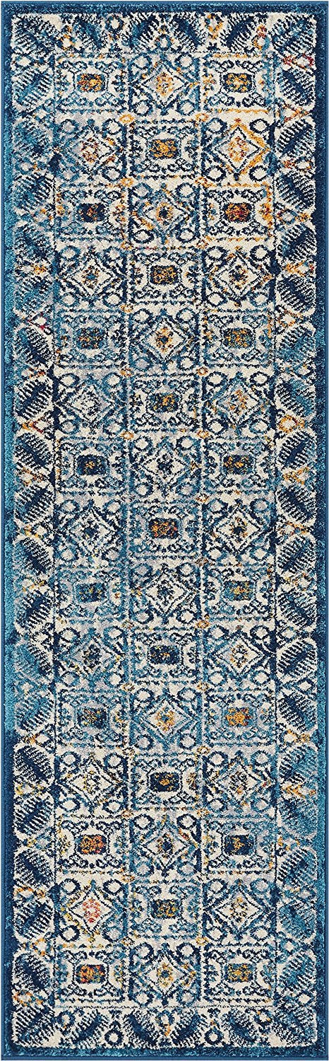 Blue Vintage Floral Area Rugs