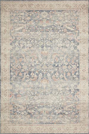 Loloi II Hathaway Collection HTH-05 Steel / Ivory, Traditional 7'-6" x 9'-6" Area Rug