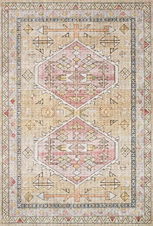 Loloi II Skye Collection SKY-01 Blush / Grey, Traditional 7'-6" x 9'-6" Area Rug