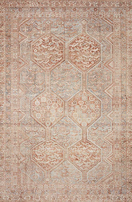 Chris Loves Julia x Loloi Jules JUL-02 Terracotta / Multi Oriental Area Rug 7'-6" x 9'-6"