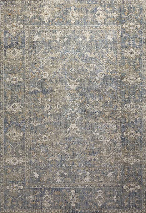 Chris Loves Julia x Loloi Rosemarie ROE-04 Graphite / Multi Oriental Area Rug 18" x 18" Sample Swatch