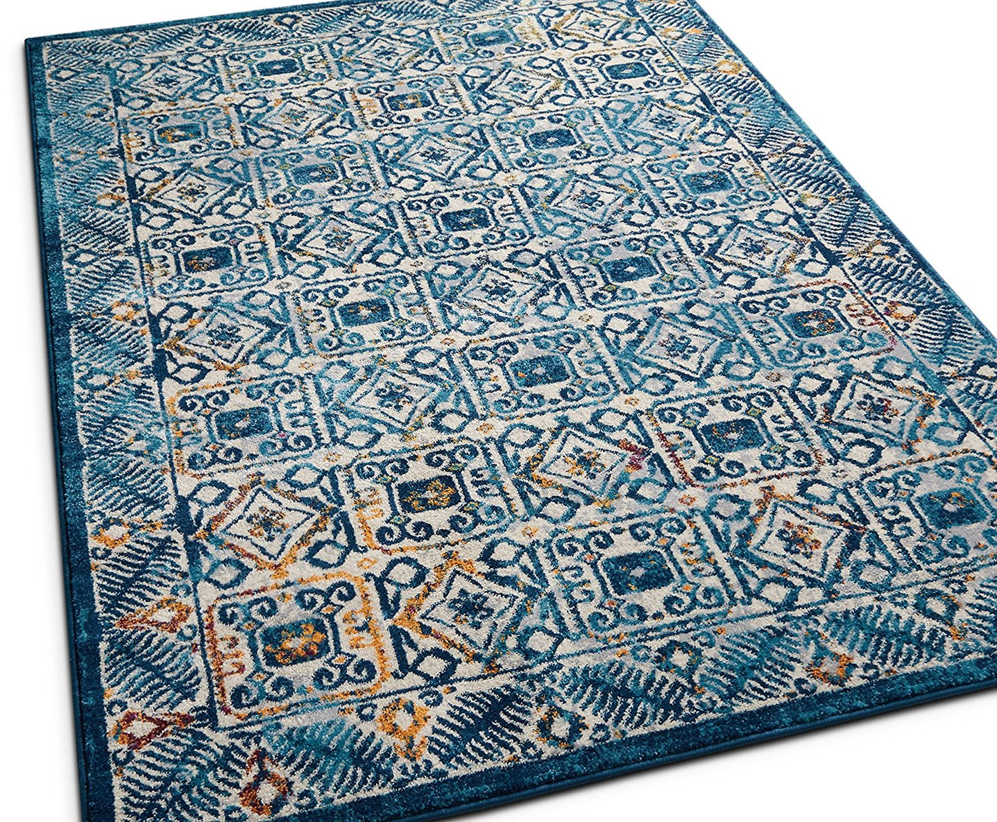 Blue Vintage Floral Area Rugs