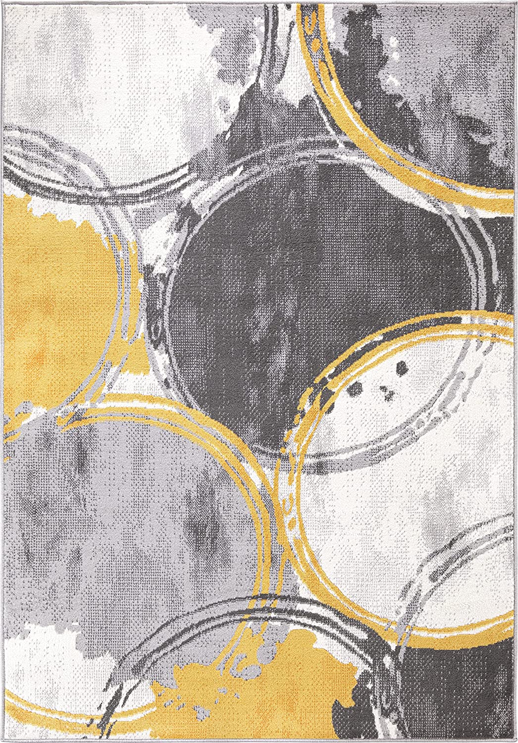 Evora Contemporary Modern Circles Area Rug