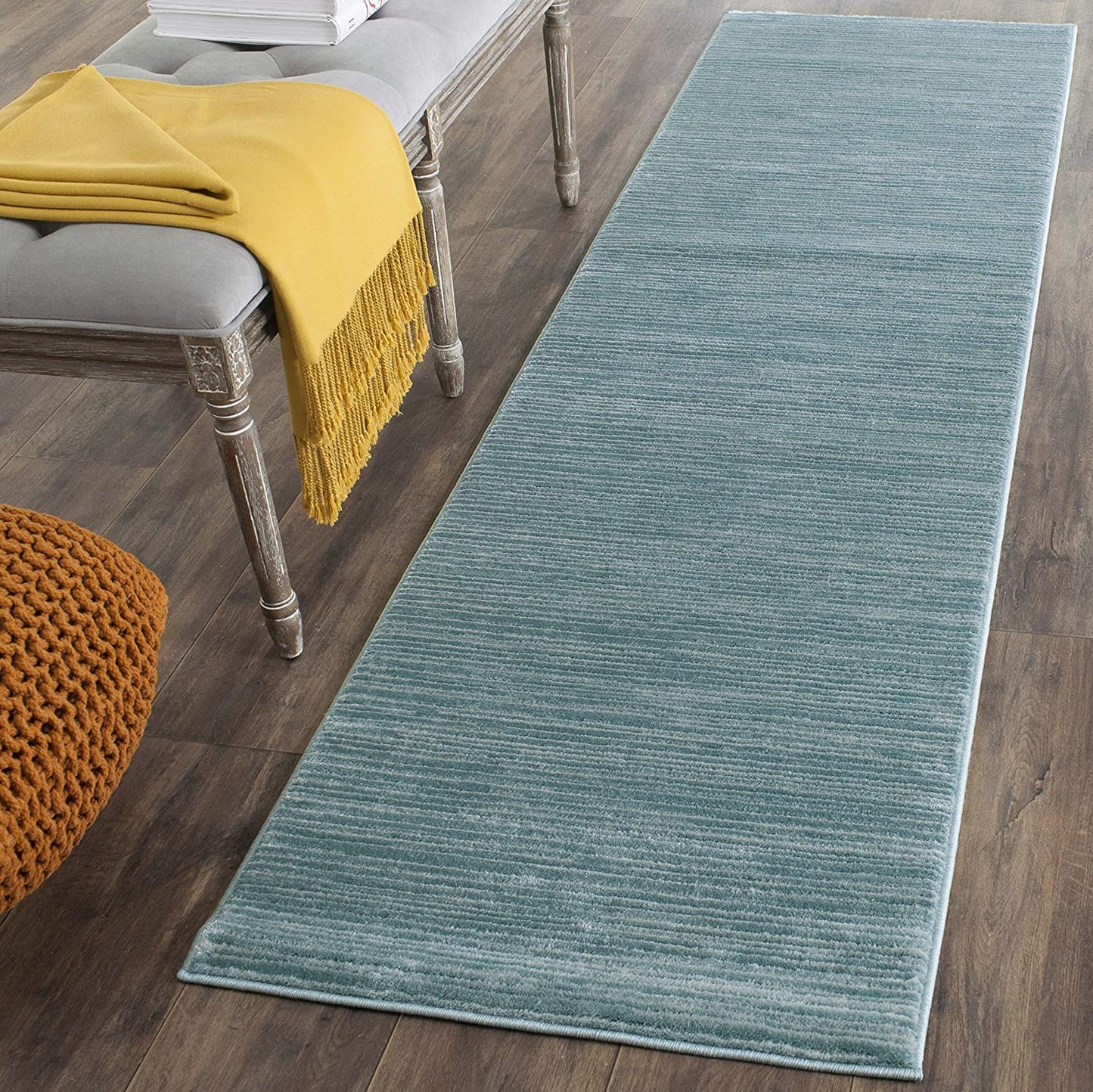 Safavieh Vision Collection VSN606B Modern Ombre Tonal Chic Non-Shedding Stain Resistant Living Room Bedroom Area Rug, 3' x 5', Aqua Kais