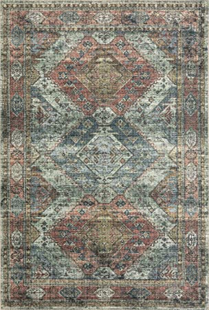 Loloi II Skye Collection SKY-03 Turquoise / Terracotta, Traditional 2'-0" x 5'-0" Accent Rug